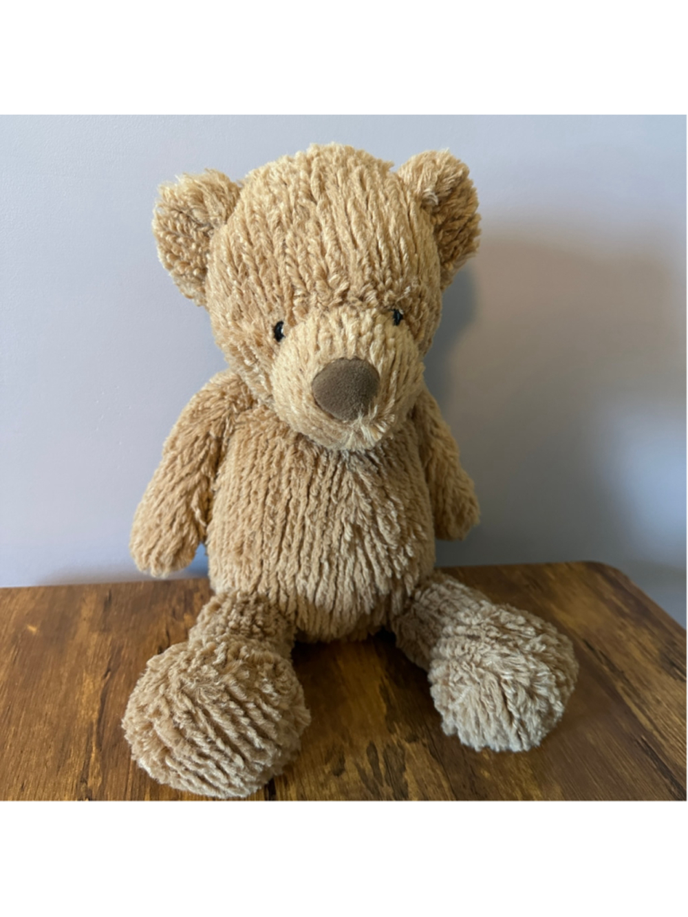 The Manhattan Toy Company Teddy Bear Plush 10" Tan Brown Shaggy Seated Bear